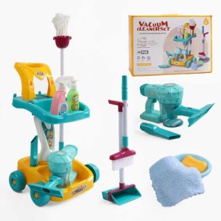 Набір для прибирання 688-9 пилосос на батарейках, мило, щітка, пляшечки для миючих засобів, візок...