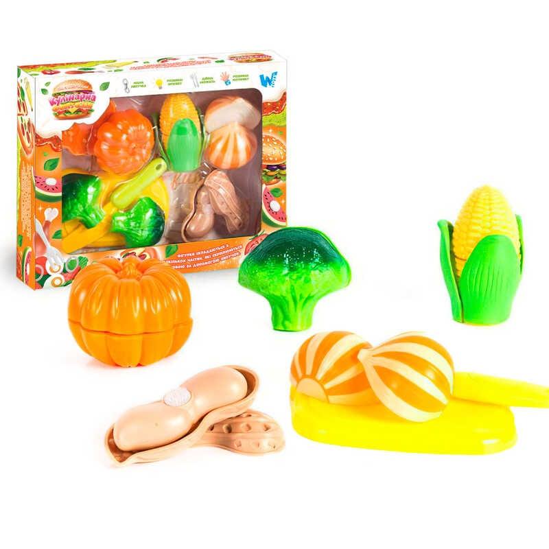 Набір продуктів “Кулінарна фантазія” 22370 "WToys", 12 елементів, овочі на липучках, дошка для на...