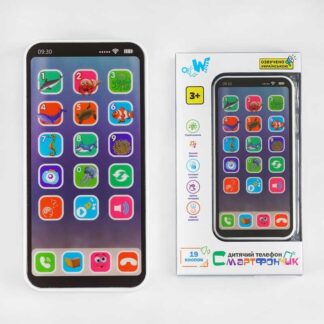 Музичний телефон TK - 90918 "WToys", ОЗВУЧУВАННЯ УКРАЇНСЬКОЮ МОВОЮ, підсвічування, слова, скоромо...