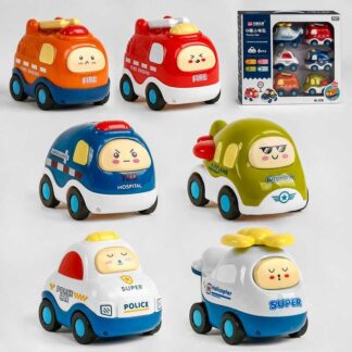 Набор машин 3708 6 моделей, инерция, в коробке