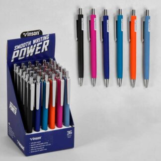 Набір масляних ручок М 45658 ЦІНА ЗА 36 ШТУК У БЛОКУ, кулькова, синя паста, діаметр вузла, що пиш...