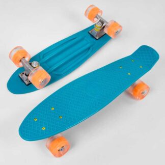 Скейт Пенни борд 3131 Best Board, БИРЮЗОВЫЙ, доска=55см, колёса PU со светом, диаметр 6см