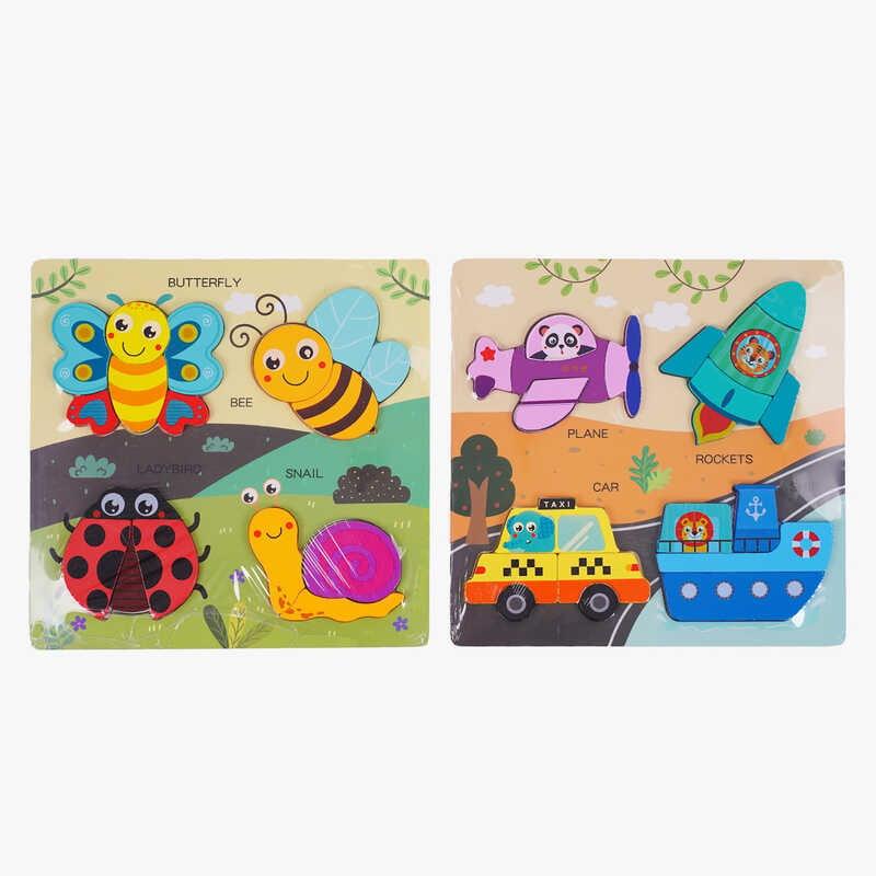 Пазли-вкладиші C 65043 2 види, дерев`яні, в плівці, ВИДАЄТЬСЯ МІКС