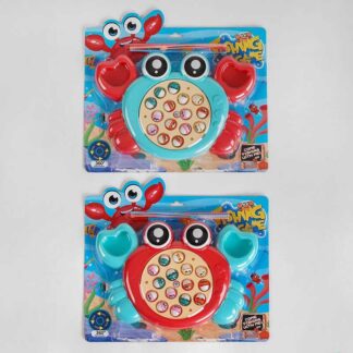 Риболовля 137-1 A "Краб", 2 кольори, 15 риб, 3 вудки, на батарейках, на листі