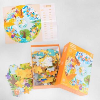 Пазлы С 48157 “Времена года”, 88 деталей, круглый, постер, в коробке