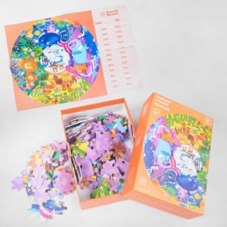 Пазлы С 48160 “Вокруг света”, 158 деталей, круглый, постер, в коробке