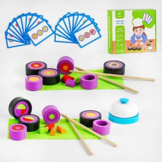 Сортер "Суші" С 46973 роли з деталями, дзвінок, картки с завданнями, коврики, палички, в коробці