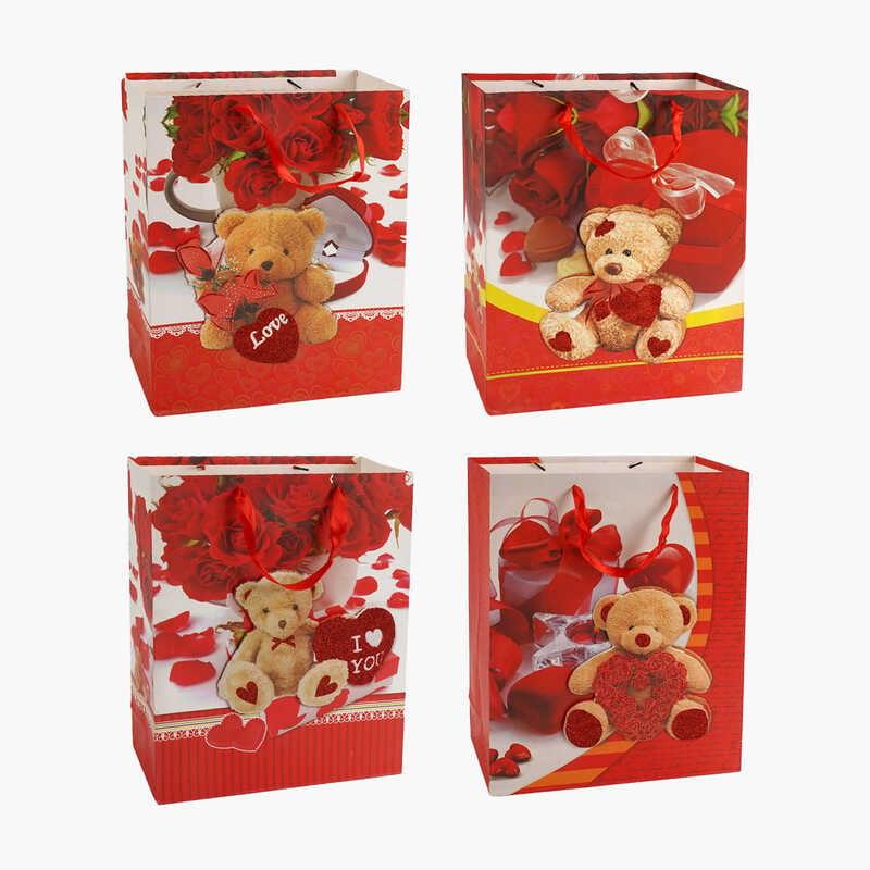 Пакет подарунковий С 57763 4 види, "Кохання", СЕРЕДНІЙ