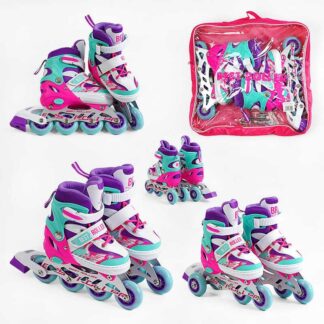 Ролики 25400-S Best Roller /розмір 30-33/ колір – ФІОЛЕТОВИЙ колеса PU, ПЕРЕДНЄ КОЛЕСО СВІТЛО, пе...