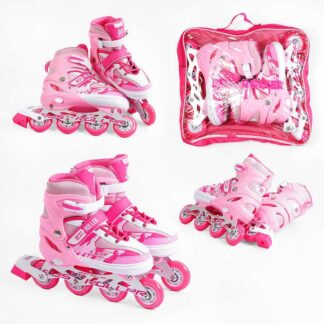 Ролики 62870-L Best Roller /розмір 38-42/ колір – РОЖЕВИЙ колеса PU, ПЕРЕДНЄ КОЛЕСО СВІТЛО, устіл...