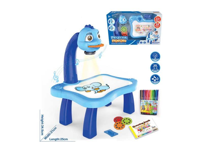 Столик з проєктором для малювання YM 6556 підсвічування, мелодія, проєктор, 3 диски з картинками,...