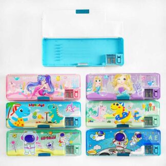 Пенал C 37106 6 видів, 2 відділення, вбудована точилка для олівців, у пакеті, ВИДАЄТЬСЯ ТІЛЬКИ МІ...