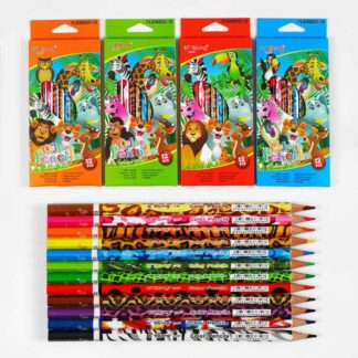 Олівці C 61918 4 види, 12 кольорів, в коробці, ВИДАЄТЬСЯ ТІЛЬКИ МІКС ВИДІВ