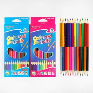 Олівці C 61921 2 види, 12 штук в упаковці, подвійні, 24 кольори, в коробці