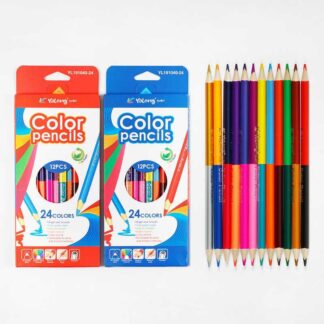 Олівці C 61923 2 види, 12 штук в упаковці, подвійні, 24 кольори, в коробці