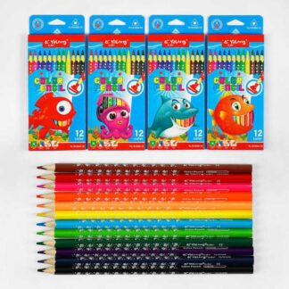 Олівці C 61927 4 види, 12 кольорів, в коробці, ВИДАЄТЬСЯ ТІЛЬКИ МІКС ВИДІВ