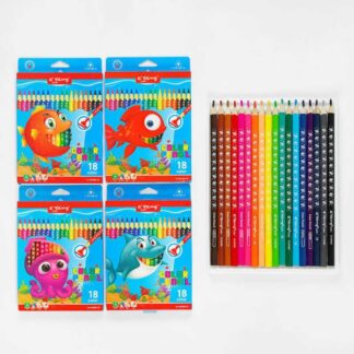 Олівці C 61928 4 види, 18 кольорів, в коробці, ВИДАЄТЬСЯ ТІЛЬКИ МІКС ВИДІВ