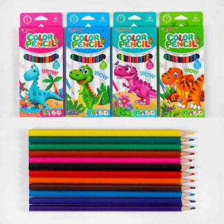 Олівці C 61961 4 види, 12 шт в упаковці, 12 кольорів, в коробці, ВИДАЄТЬСЯ ТІЛЬКИ МІКС ВИДІВ