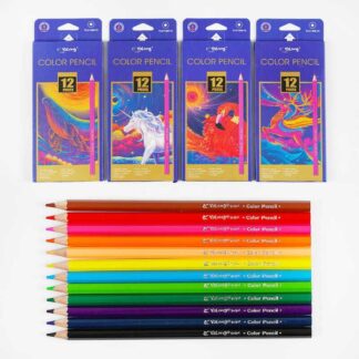 Олівці C 61971 4 види, 12 шт в упаковці, 12 кольорів, в коробці, ВИДАЄТЬСЯ ТІЛЬКИ МІКС ВИДІВ