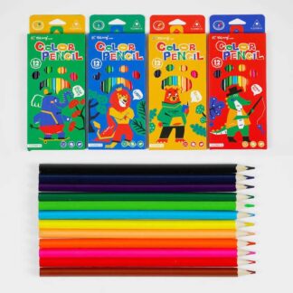 Олівці C 61981 4 види, 12 шт в упаковці, 12 кольорів, в коробці, ВИДАЄТЬСЯ ТІЛЬКИ МІКС ВИДІВ