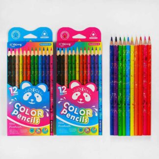 Олівці C 61983 2 види, 12 шт в упаковці, 12 кольорів, в коробці