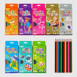 Олівці C 61992 8 видів, 12 шт в упаковці, 12 кольорів, в коробці, ВИДАЄТЬСЯ ТІЛЬКИ МІКС ВИДІВ