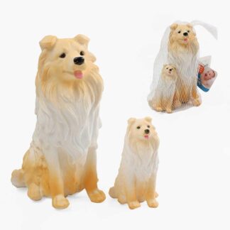 Песики 907-1 гумові, висота 17.5см та 10см, пискавки, сидяче положення, у сітці