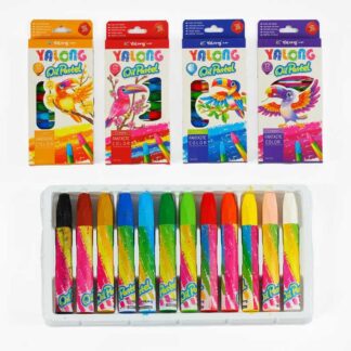 Олійні пастелі С 62113 4 види, 12 кольорів, в коробці, ВИДАЄТЬСЯ ТІЛЬКИ МІКС ВИДІВ