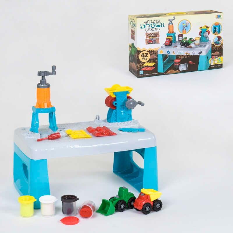 Тісто для ліплення 8734 42 деталі, 4 баночки тіста, столик, аксесуари, в коробці