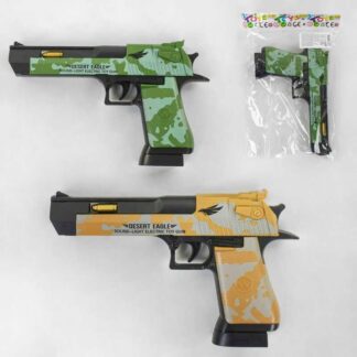 Пистолет музыкальный 8180-33 A 2 цвета, на батарейках, подсветка дула, звук, в кульке