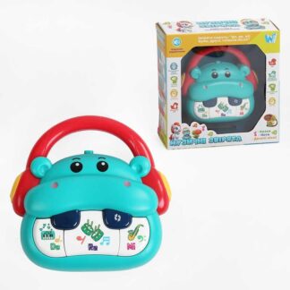 Піаніно “Бегемотик” W-04490 "WToys", ОЗВУЧУВАННЯ УКРАЇНСЬКОЮ МОВОЮ, підсвічування, ноти, казки, п...