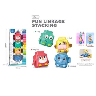 Пірамідка M 10 J висота 31см, 4 квадратні фігурки тваринок, підіймають лапки та оченята, в коробці