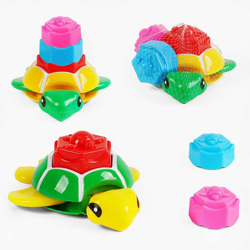 Пірамідка PZ 1127-1 “Черепаха”, 2 кольори, 3 формочки для пасок, у сітці