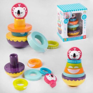 Пірамідка SL 83020 "Коала", 2 кольори, нелягайко, 4 кільця-брязкальця, в коробці