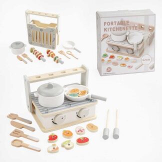 Плита дерев`яна С 65831 гриль, каструля, пательня, кухонне приладдя, продукти, в коробці