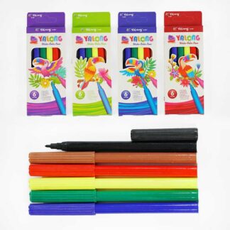 Фломастери С 62037 6 кольорів, на водній основі, в коробці, ВИДАЄТЬСЯ ТІЛЬКИ МІКС ВИДІВ