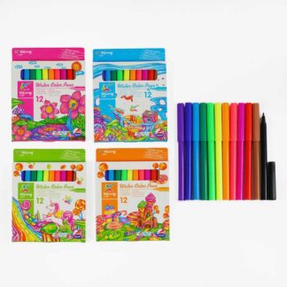 Фломастери С 62038 12 кольорів, на водній основі, в коробці, ВИДАЄТЬСЯ ТІЛЬКИ МІКС ВИДІВ