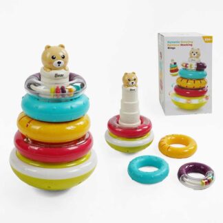 Пірамідка музична 8303 нелягайко, мелодії, підсвічування, 4 кільця, у коробці