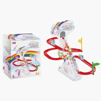 Трек 1112-7 автоматичний підіймач, звуки, мелодія, підсвічування, 3 машинки, в коробці