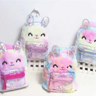 Рюкзак С 59990 4 види, “Зайченя”, блискітки, кольорові кульки, ВИДАЄТЬСЯ ТІЛЬКИ МІКС ВИДІВ
