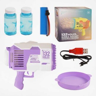 Пістолет з мильними бульбашками KB 1293 Штрихкод = 90842 підсвічування, 132 отвори, 2 пляшки з ми...