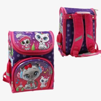 Рюкзак шкільний каркасний С 43558 3D принт, 1 відділення, 3 кармани, оредична спинка, в пакеті