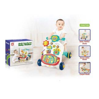 Ходунки-каталка 839 3в1, знімне піаніно, стіл, музика, ноти, звуки тварин, підсвічування, пальчик...