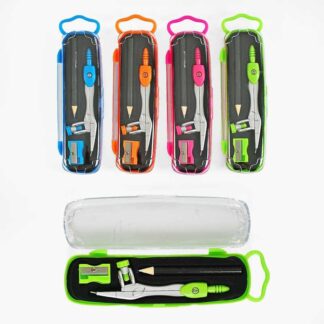 Циркуль С 62056 4 види, олівець, стругачка, ВИДАЄТЬСЯ ТІЛЬКИ МІКС ВИДІВ