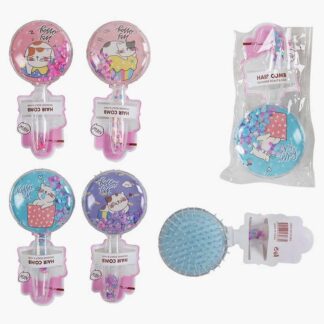 Щітка для волосся C 73123 4 види, прозорий корпус, в пакеті, ВИДАЄТЬСЯ ТІЛЬКИ МІКС ВИДІВ