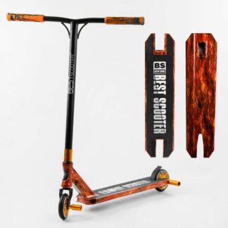 Самокат трюковый Best Scooter BS-77225 HIC-система, ПЕГИ, алюминиевый диск и дека с ПРИНТОМ, колё...