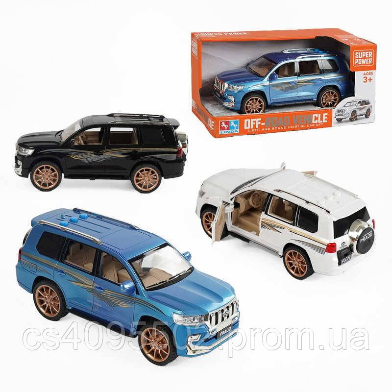 Джип 8091-1 3 кольори, інерційний механізм, підсвічування, звуки, гумові шини, в коробці, ВИДАЄТЬ...