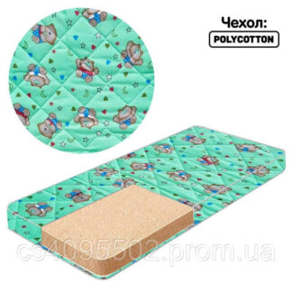 Гр Матрац дитячий ор. "Малятко-3" 12112312 поролон - полікоттон, 60×120×6 см., колір зелений "Вед...