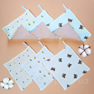 Гр Набір серветок для немовлят 70651 3 штуки в комплекті, тканина МУСЛІН, чотири-шарові, розмір 2...