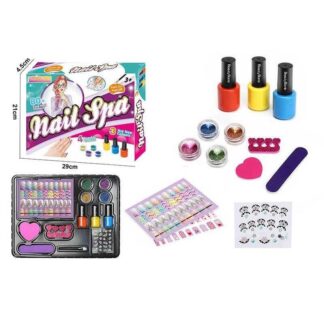 Манікюрний набір RY 6308 3 пляшки з лаком, розділювач, 2 пилочки, глітер, аплікатор, декор, 80 на...